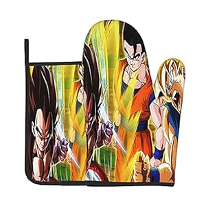 Xiaoxian Dra-gon Ba-ll Z 14 Hittebestendige Keukenovenhandschoenen, ovenhandschoenen en potdekselhandschoenen, veilig…