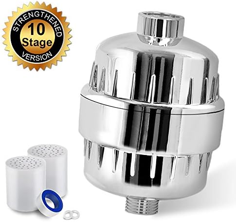 Shower Filter with 2 Filter Cartridges - For Any Shower Head and Handheld Shower - Removing Chlorine, Heavy Metals and Sulfur Odor from Water