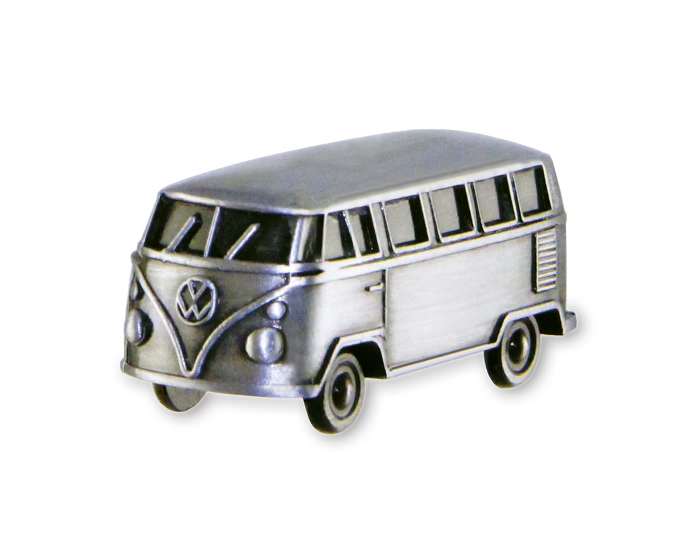BRISA VW Collection - Volkswagen Refrigerator Office Pinboard Magnet T1 Bus 3D Mini Model (Classic Bus/Antique Silver)
