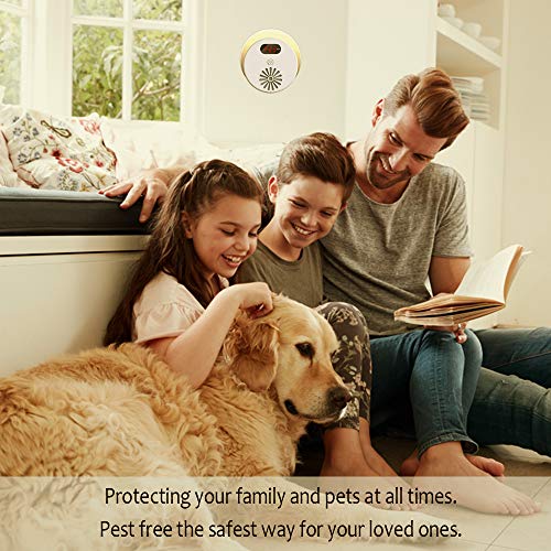 Ultrasonic Electronic Pest Repeller. UPGRADED 2019 Electronic Pest Repellent, plug in to avoid ALL Insects, Mosquitoes, Mice, Spiders, Ants, Rats - 100% safe and Eco Friendly. LED (on/off) nightlight.