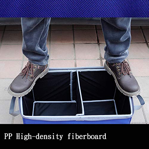 Auto Car Trunk Organizer Foldable Cover Waterproof Non Slip Bottom Cargo Storage Multiple Compartments for Any Car, SUV, Mini-van,Large Capacity 75L，Washable (Black)