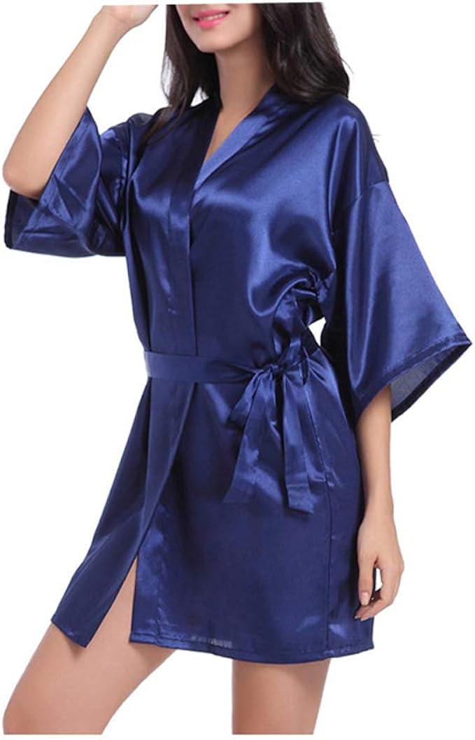 Morbuy Lencería Kimono Batas de casa con Escote de Seda Satén Camisón Ropa de Dormir Cama Morbuy Lencería Kimono Batas de casa con Escote de Seda Satén Camisón Ropa de Dormir Cama