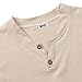 MrWonder Men's Casual Linen and Cotton V Neck Long Sleeve Henley T-Shirts