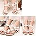 TOOPOOT Women's Sweet Summer Bohemia Beaded Sandals Clip Toe Flat Sandals (8, White)