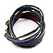 Victoria Echo Handmade Multilayer Wraps Colorful Cords Leather Bracelet Purple
