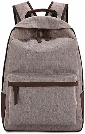 Canvas Backpack for Teenage Girls Simple Solid Leisure Travel Backpack Student Wear-resistant Breathable Backpacks Chocolate 14 Inches