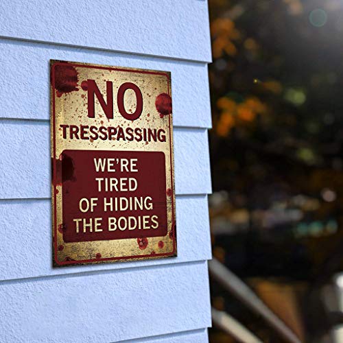 Orcbee  _No Trespassing Retro Metal Sign Flag Plaque Bar Club Cafe Garage Wall Decor Art (Coffee) - Thumbnail 2