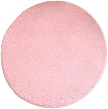 WERSHOW Round Area Rugs Kids Tent Playhouse Mat Round Soft Living Room Bedroom Home Carpet Playhouse Cushion for Girls Children Play Tent Indoor and Outdoor Fun(L,Pink)