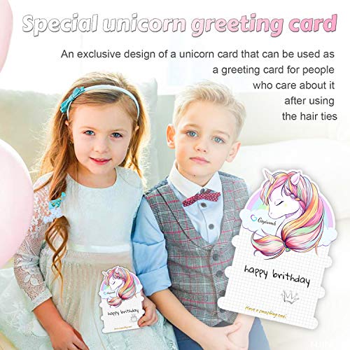 Unicorn Hair Ties Bracelet Elastic Ponytail Holders Party Favors Birthday Gifts Supplies Decorations for Girl and Children 18 Pieces