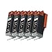 HI-Vision® 5 Pack Compatible PGI-250XL PGI 250 Large Black Ink Cartridge Replacement for PIXMA MG6320,MG5420,iP7220,MX922,MX722 Printers