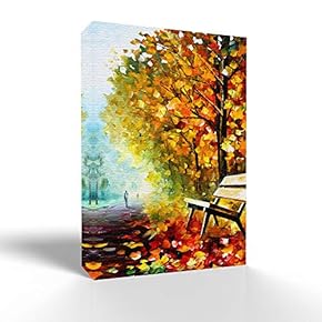 Wall26-Canvas Wall Art-Traveler in Golden Autumn-Giclee Painting Artwork...