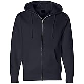 Independent Trading Co. Heavyweight Full-Zip Hooded Sweatshirt, L, Navy