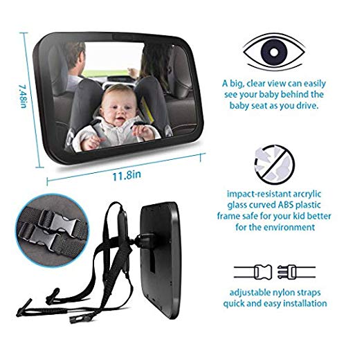 Ideapro Baby Car Mirror for Headrest, Backseat Rear View Facing with
