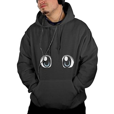 Amazon Com Pullover Hoodie With Bright Anime Eyes For Men Sport