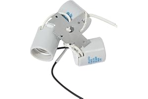 B&P Lamp® Keyless Glazed Porcelain Medium Base E26 Socket Three Light Socket Cluster