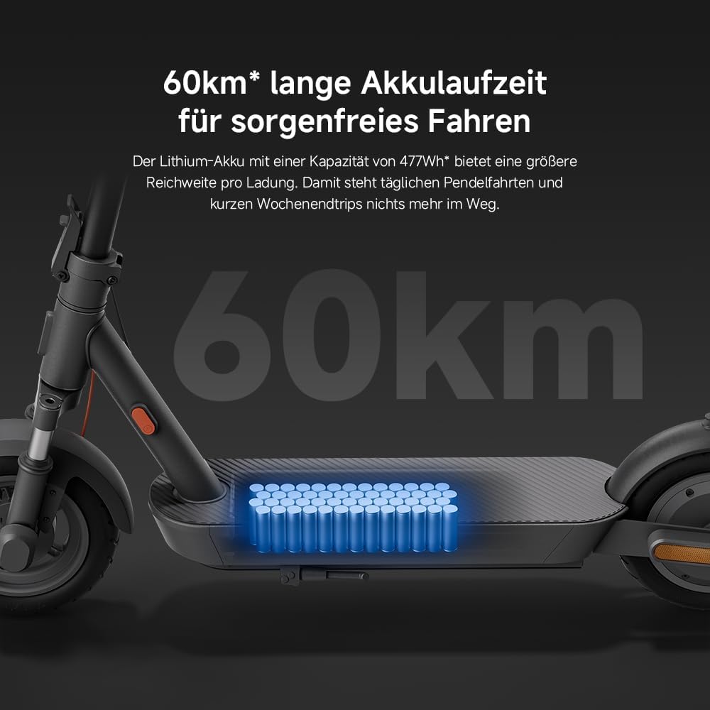 Xiaomi 5 E-Scooter mit Straßenzulassung (max. 20km/h, bis zu 60km Reichweite & 18% Steigung, Federung vorne, 10" Luftreifen, Blinker, Dual-Bremssystem, App) 5
