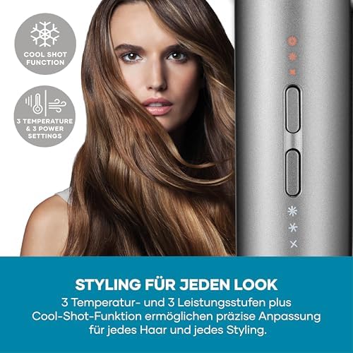 Ionen-Haartrockner inkl. Diffusor, Konzentrator, leistungsstarker Föhn und langlebiger Haar-Trockner, BLDC-Motor, Ionic-Technologie, S-Style Speed Pro, 2,8m Kabel, 2.000W, anthrazit, HT 0171