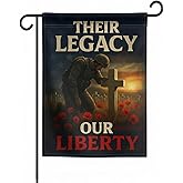 FLAGMEUP8386 Army Veteran Memorial Garden Flag 12x18 In Doublesided Fallen Soldier Tribute Outdoor Decor Veterans Day Memorial Day Patriot Day Fall Remembrance