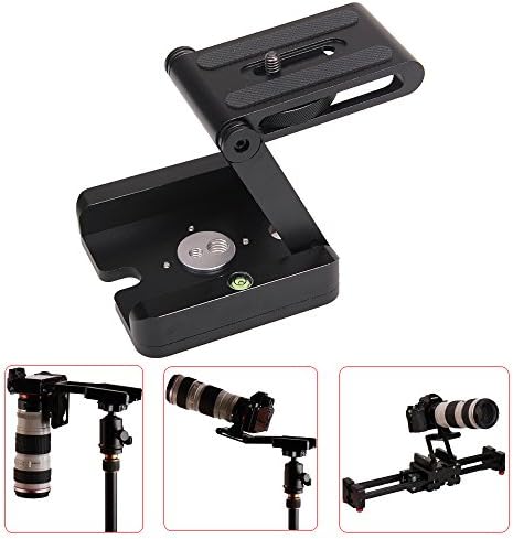 WINOTAR Aluminum alloy Z Type Foldable Desktop Stand Holder Tripod Flex Pan&amp;Tilt with Ball Head Compatible Slide Rail Camera Camcorder Tripod with 1/4" and 3/8" Thread for Canon Nikon Sony Pentax