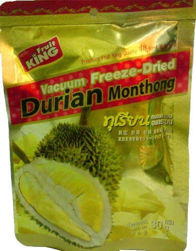 FruitKing Vacuum Freeze Dried Durian 30g. (Pack of 4) + Free Shipping