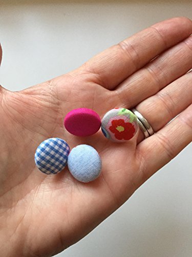 Floral cute blue and hot pink thumbtack pushpin set