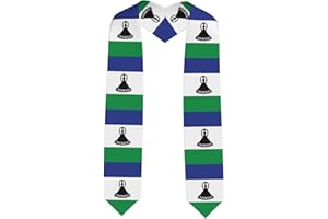 JxWCher 72" Graduation Stole - Non-Slip Shawl, Flag of Lesotho Print Honor Sash Fits Graduation Gowns Decor