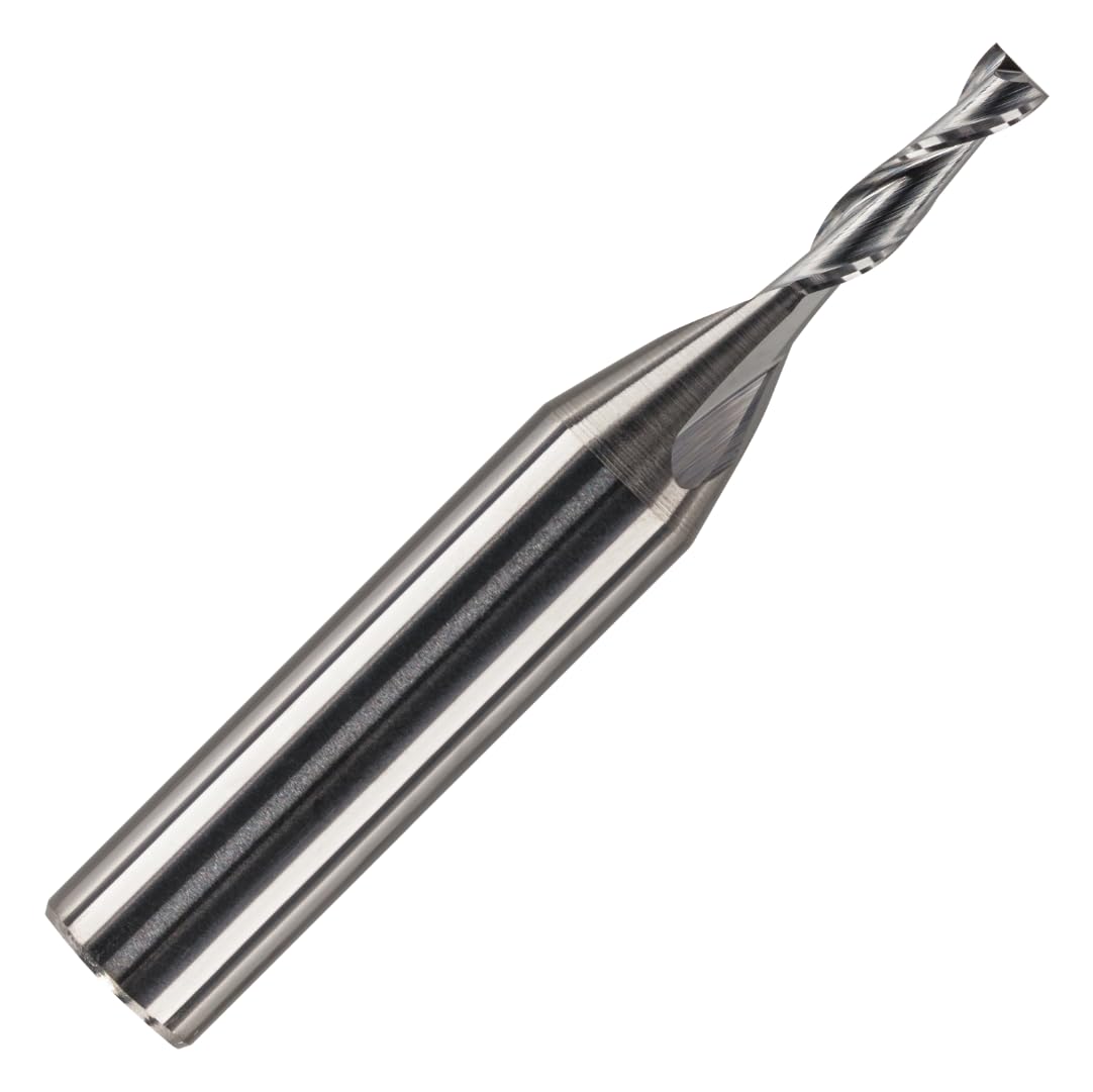 2mm x 8mm Flute x 1/4" Shank Solid Carbide Spiral 2 Flute Up Cut Router Bit for Wood, Hard Wood, PVC & Acrylic (2mm x 8mm Flute) — image 1
