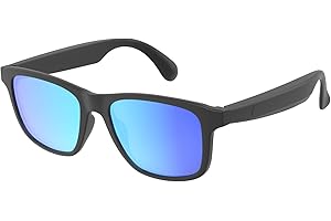 Fecoul Smart Glasses with Speaker Bluetooth Glasses for Women Men Anti-Blue Light and UV400 Polarized Lenses ，Open Ear,Clear Call