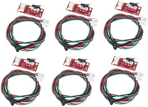 HESAI 3D Printer Mechanical Limit Switch Endstop with Cable for Ramps 1.4 Makerbot Prusa Mendel RepRap CNC Arduino Mega 2560 1280 (Pack of 6pcs)
