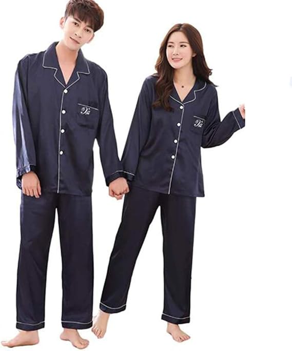 Amazon Carlie Kloss ペアパジャマ カップル 寝巻き 母の日 合成 シルク 結婚祝い 夫婦 部屋着 上下セット 半袖 ルームウェア プレゼント ギフト レディース メンズ パジャマ ルームウェアセット 通販