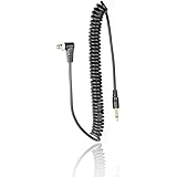 Foto&Tech 3.5 mm to Male Flash PC Sync Cable 14-Inch Coiled Cord with Screw Lock Suitable for Nikon, Canon, and most DSLR cameras Pocketwizard Miniphone PC1 (1 PC)