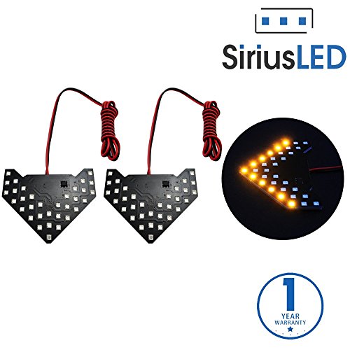 UPC 852679526332, SiriusLED Universal Add On Item Sequential Flashing 33 SMD Arrow LED Lights Bulbs for Side Mirror Turn Signals Rear View Mirror Indicator Amber Yellow