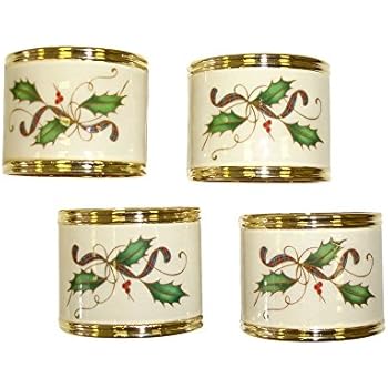 Lenox Holiday Nouveau Napkin Rings, Set of 4