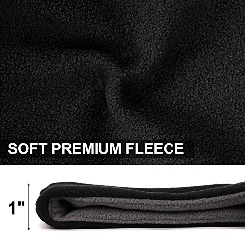 Miracu Heavyweight Balaclava Windproof Ski Face Mask, Women and Men Soft Fleece Winter Hat/Hood for Outdoor Sports,One Size,Black & Gray - Thumbnail 4