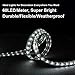 Shine Decor 7x10mm LED Strip Lights, 110V Dimmable Flexible Waterproof Rope Lights, 60LEDs/M, for Indoor Outdoor Ambient Commercial Lighting Decoration, Accessories Included, 50ft 6500K Cool White