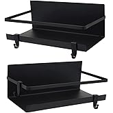 Seropy Magnetic Spice Rack Organizer, 2 Pack Magnetic Shelf for Refrigerator, Spice Organizer for Spice Jars Fridge Seasoning Organizer Spice Holder with 4 Hooks for Kitchen Organization and Storage