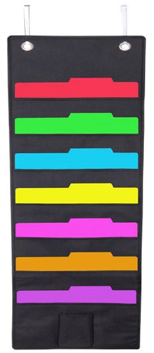 Buy Hanging File Folder Holder Cascading Fabric Organizer 7 Pocket