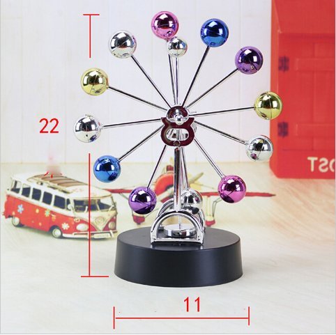 URToys Edcational Colorful Ferris Wheel Electronic Revolving Balance Balls Magnetic Perpetual Motion Crafts Office Desk Home Decor Best New Year Gift - Thumbnail 4