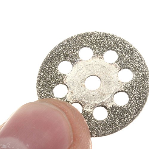 Lukcase 10 pcs Diamond Cutting Wheel Cut Off Discs Coated Rotary Tools W/ Mandrel 25mm for Dremel …