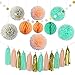 Party Decoration Kit, 32 Pieces - Coral, Mint Green and Gold - Tissue Paper Decor with Pom Poms, Balls,Balloons, Tassels, Garland - Birthday Parties, Bridal and Baby Showers, Wedding Supplies