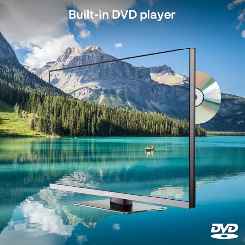 SYLVOX Smart Google TV 24" (60cm) for Camper | 1080P | Integrated DVD Player, 12 Volt Televisions Adapter, Triple Tuner DVB-T2/S2, USB, HDMI, Ideal for Caravans, Trucks