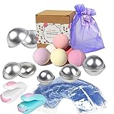 Sparklelife Big Sizes (4.1/ 3.5/ 3.1/ 2.7/ 2.3 inches) 5 Sizes 10 Pieces DIY Metal Bath Bomb Mold DIY Metal Bath Bomb Mold with 100 PACKS Wrap Bags Mini Heat Sealer for Homemade DIY Crafting