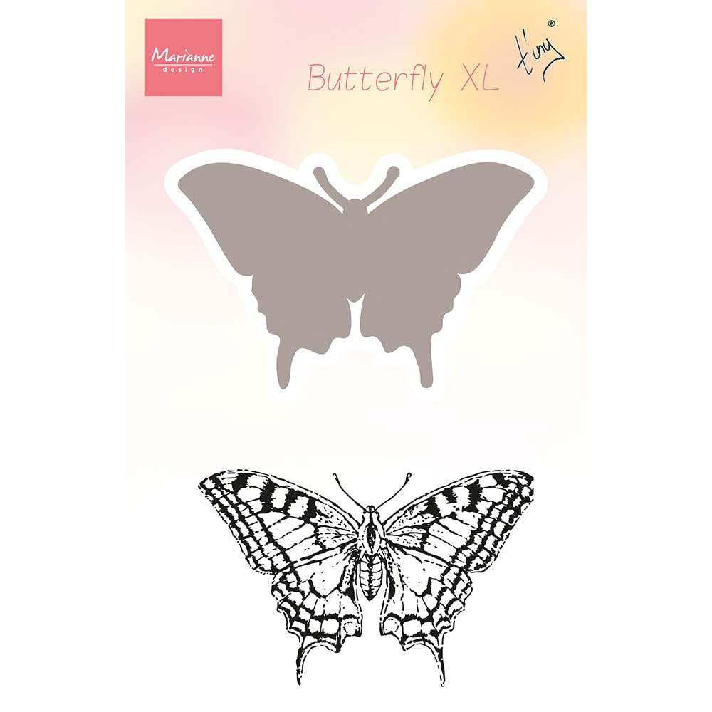 Marianne Design Clear, Tiny's Butterfly XL, for Stamping Cardmaking Arts and Crafts, One Size