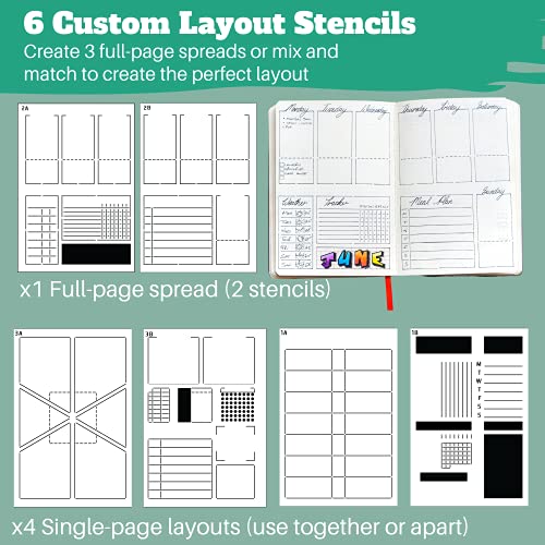 Speedy Spreads Journal Stencils (Weekly Layouts 1) x6 Stencils for