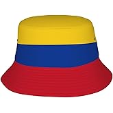 Cute Colombia Flag Bucket Hats for Women Men Packable Colombian Bucket Fisherman Hat Outdoor Summer Beach Sun Hats