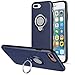 ICONFLANG iPhone 8 Plus Case, iPhone 7 Plus Case, 360 Degree Rotating Ring Kickstand Case Shockproof Impact Protection [Support Magnetic Car Mount Case] for iPhone 8 Plus / 7 Plus (2018) - Navy