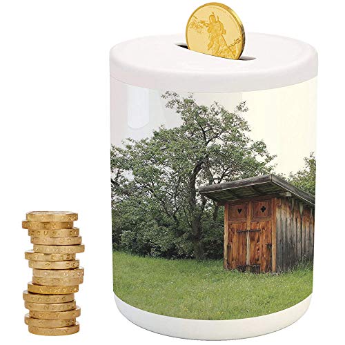 Outhouse Ceramic Girl Bank Printed Ceramic Coin Bank Money Box For