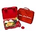 Bento Lunch Box-Red - by mmm...Lunch Buddies-Double Leak Proof Container-New Dual Latch-Great for Kids or adults +FREE INSULATED LUNCH BAG-Healthy Portion Plate-5 COMPARTEMENTS -Microwave-Dishwasher