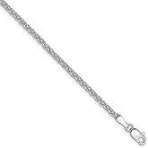 FB Jewels Solid 14K White Gold 1.8mm Diamond-Cut Spiga Chain