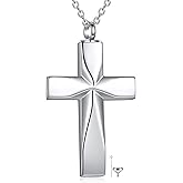 DAYLINLOVE Cross Urn Necklace For Ashes 925 Sterling Silver Cross Pendent Urn Ashes Necklace Memorial Keepsake Jewelry Gift for Women Men
